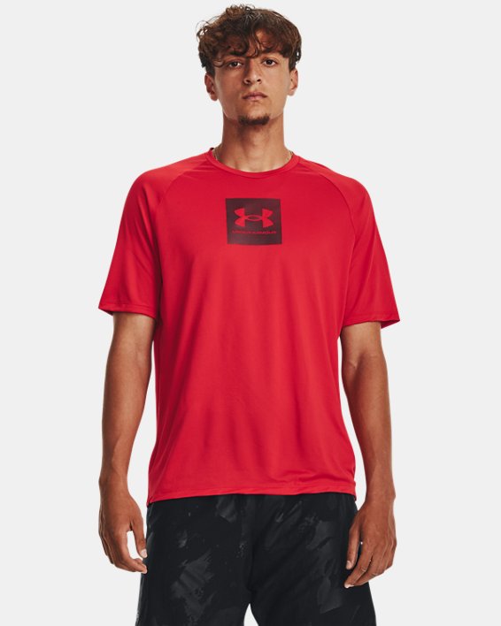 Men's UA Tech™ Print Fill Short Sleeve, Red, pdpMainDesktop image number 0